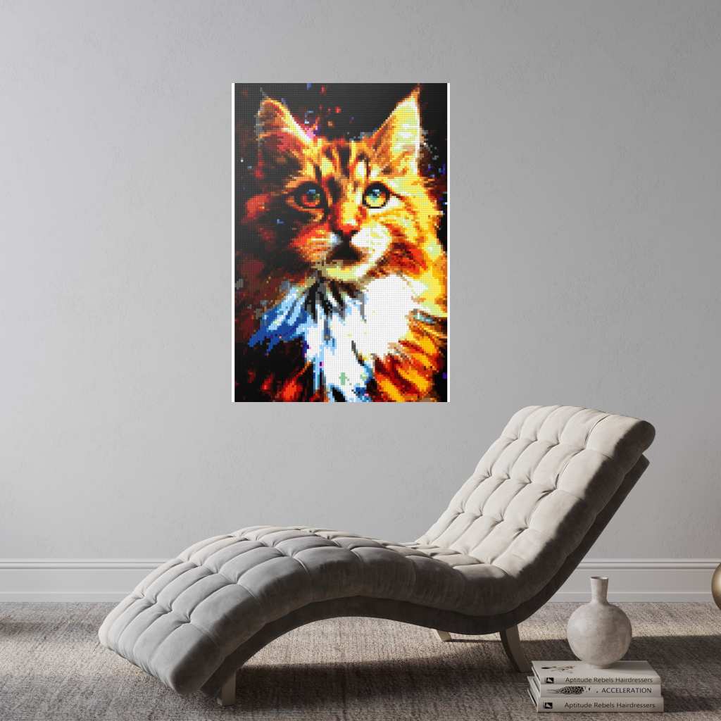 The big fluffy cat mosaic