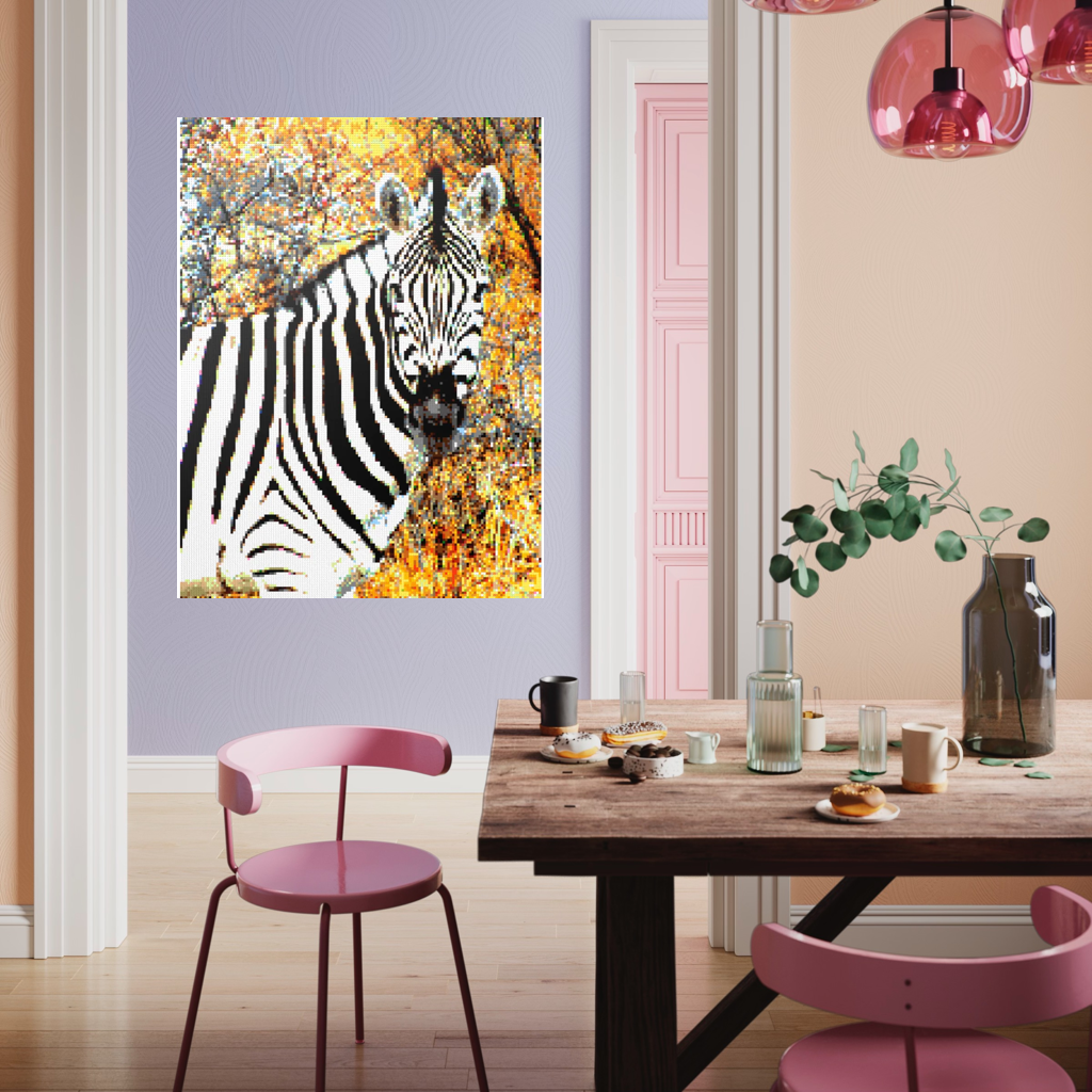 Side Portrait of an African Zebra