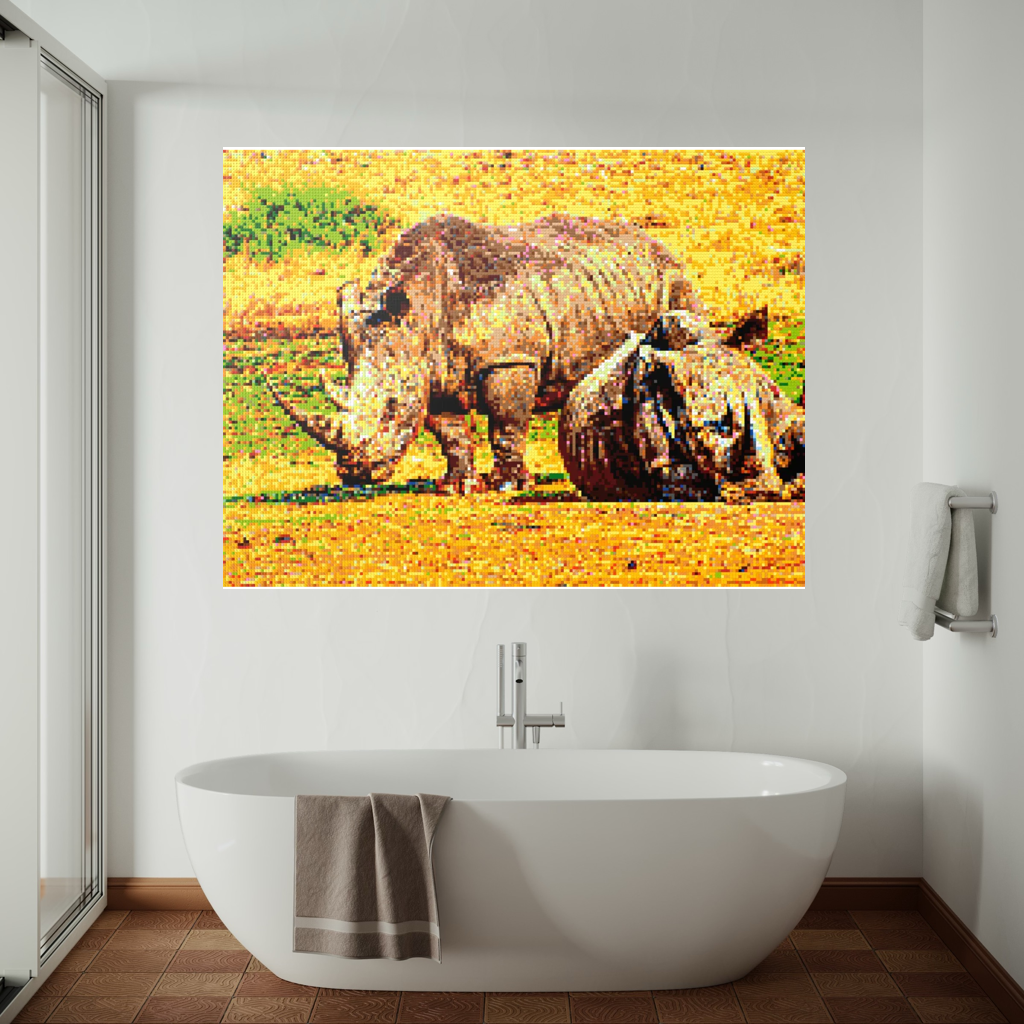 A pair of African rhinoceros in Southern Africa