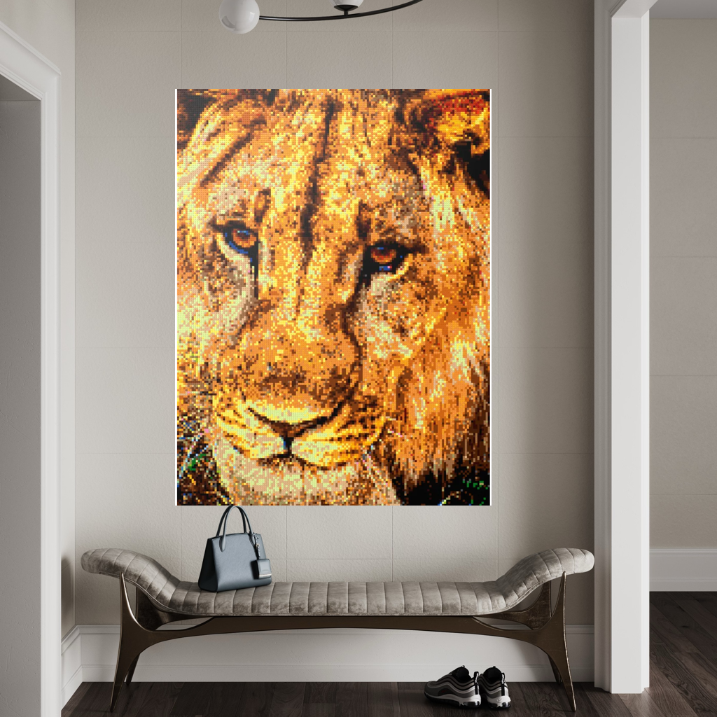 Male African Lion Closeup Portrait Large