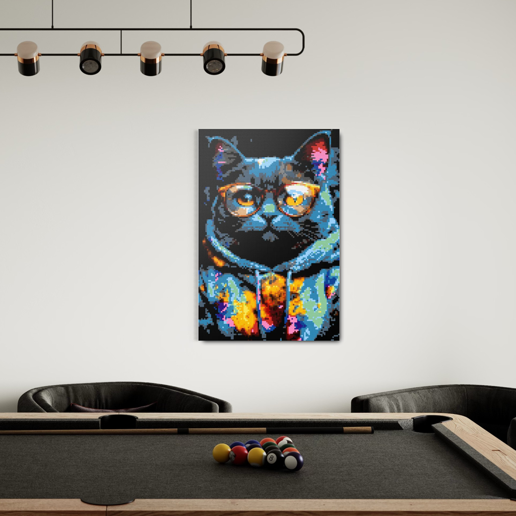 Hipster cat Tom mosaic