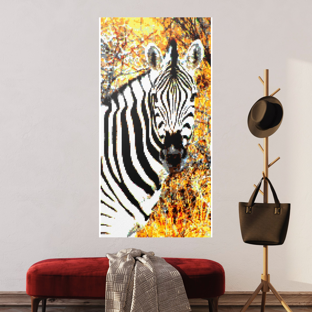 Side Portrait of an African Zebra