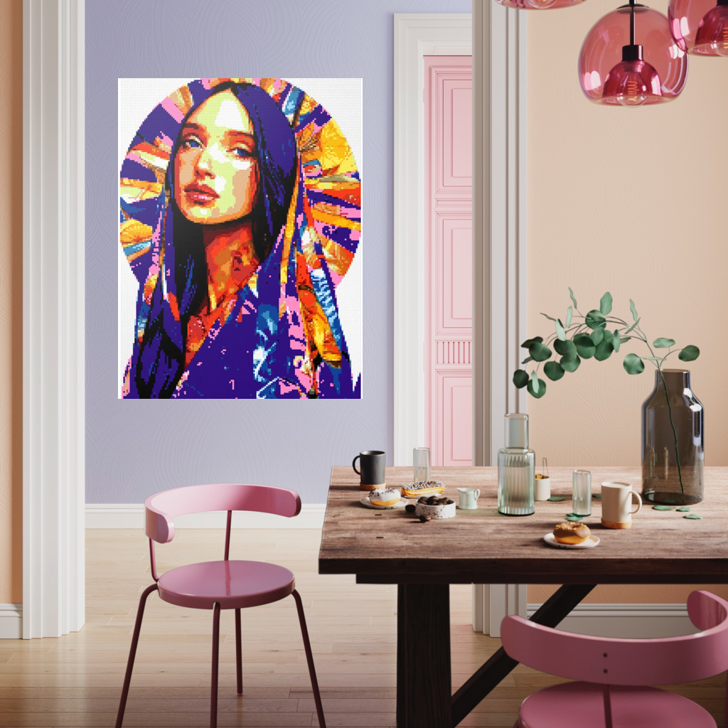 Beautiful woman mosaic