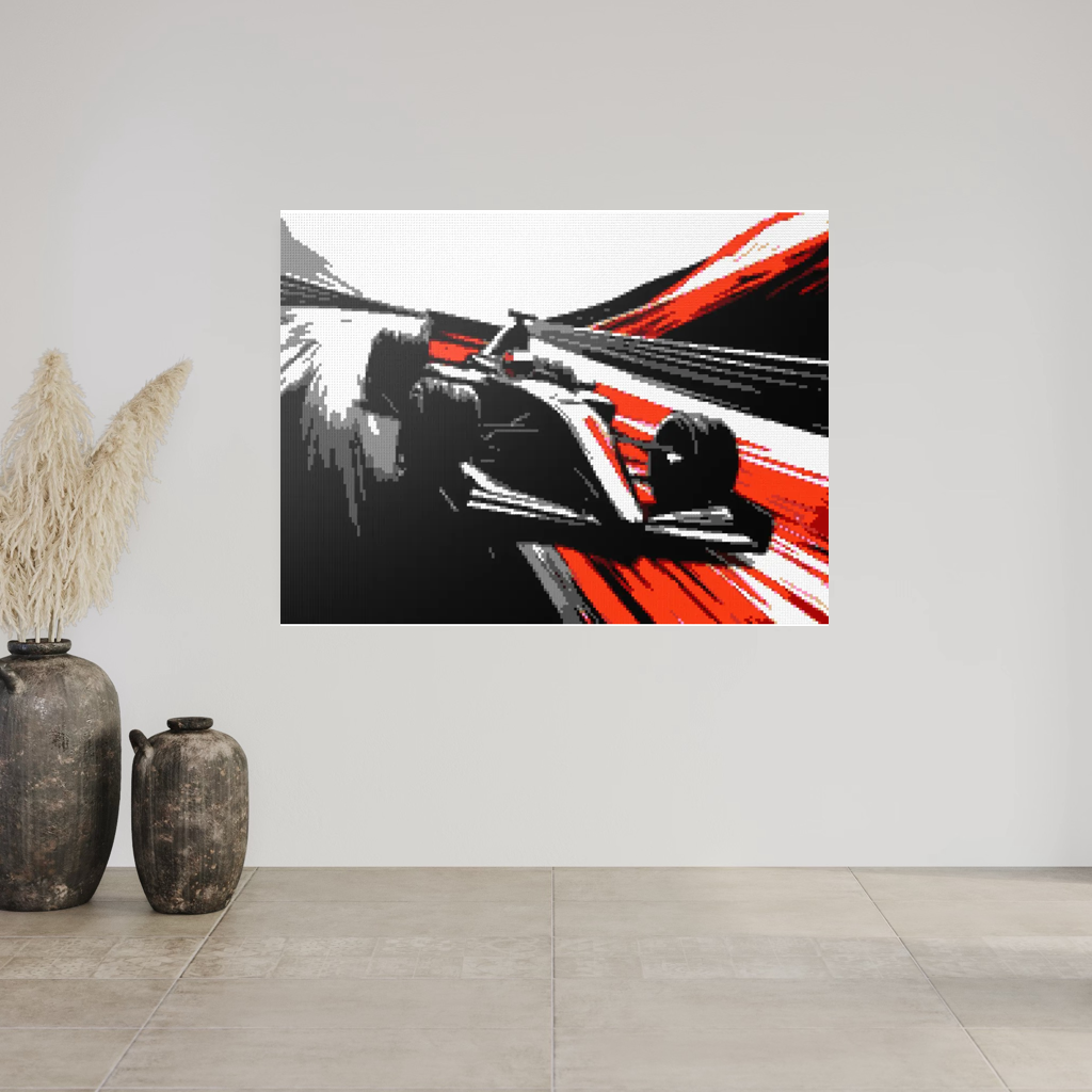 Car racing sport mosaic