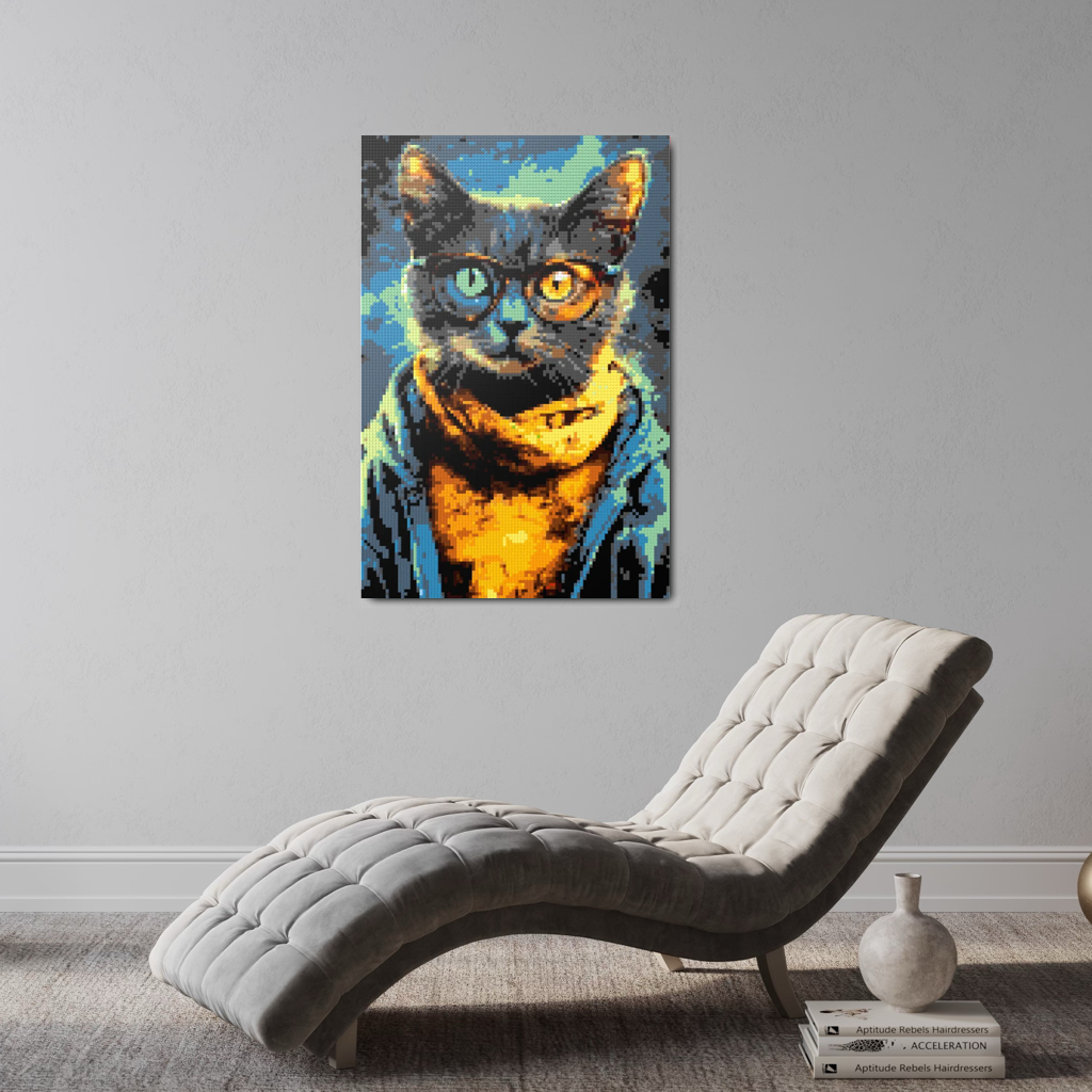 Hipster cat Kliff mosaic