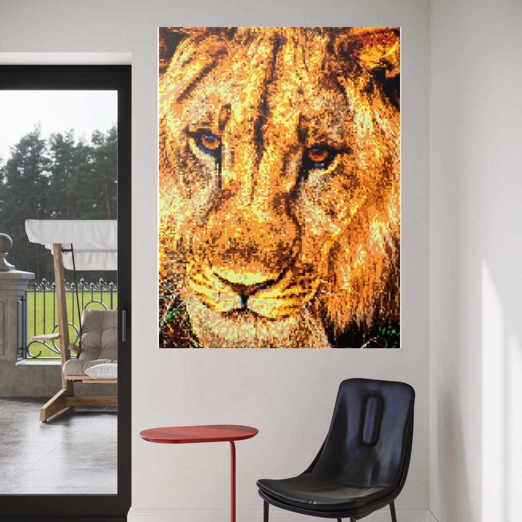 Male African Lion Closeup Portrait Large