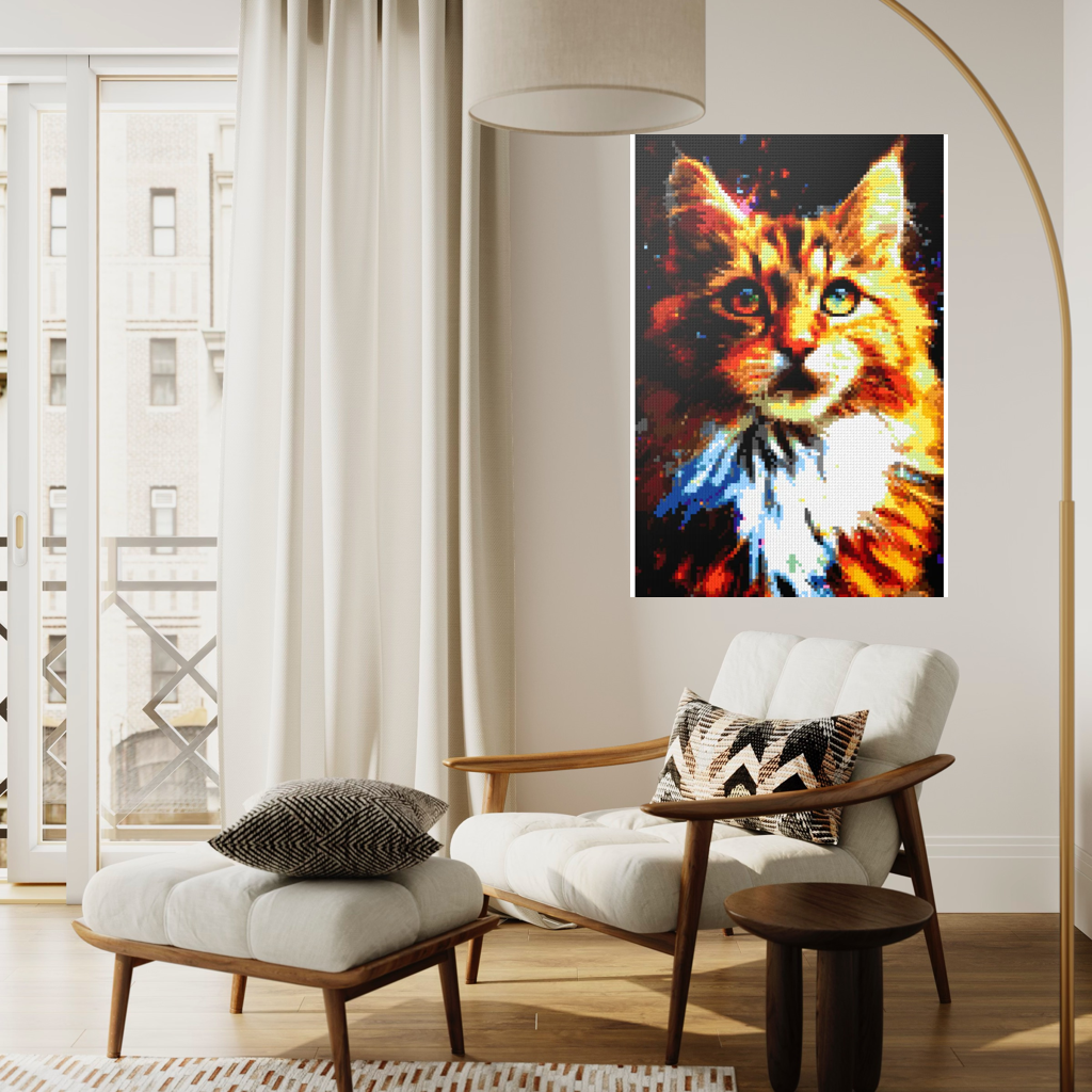 The big fluffy cat mosaic