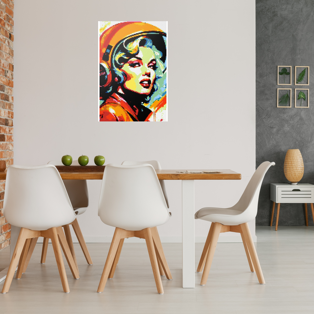 Marilyn with Helmet Mosaic Interpretatio