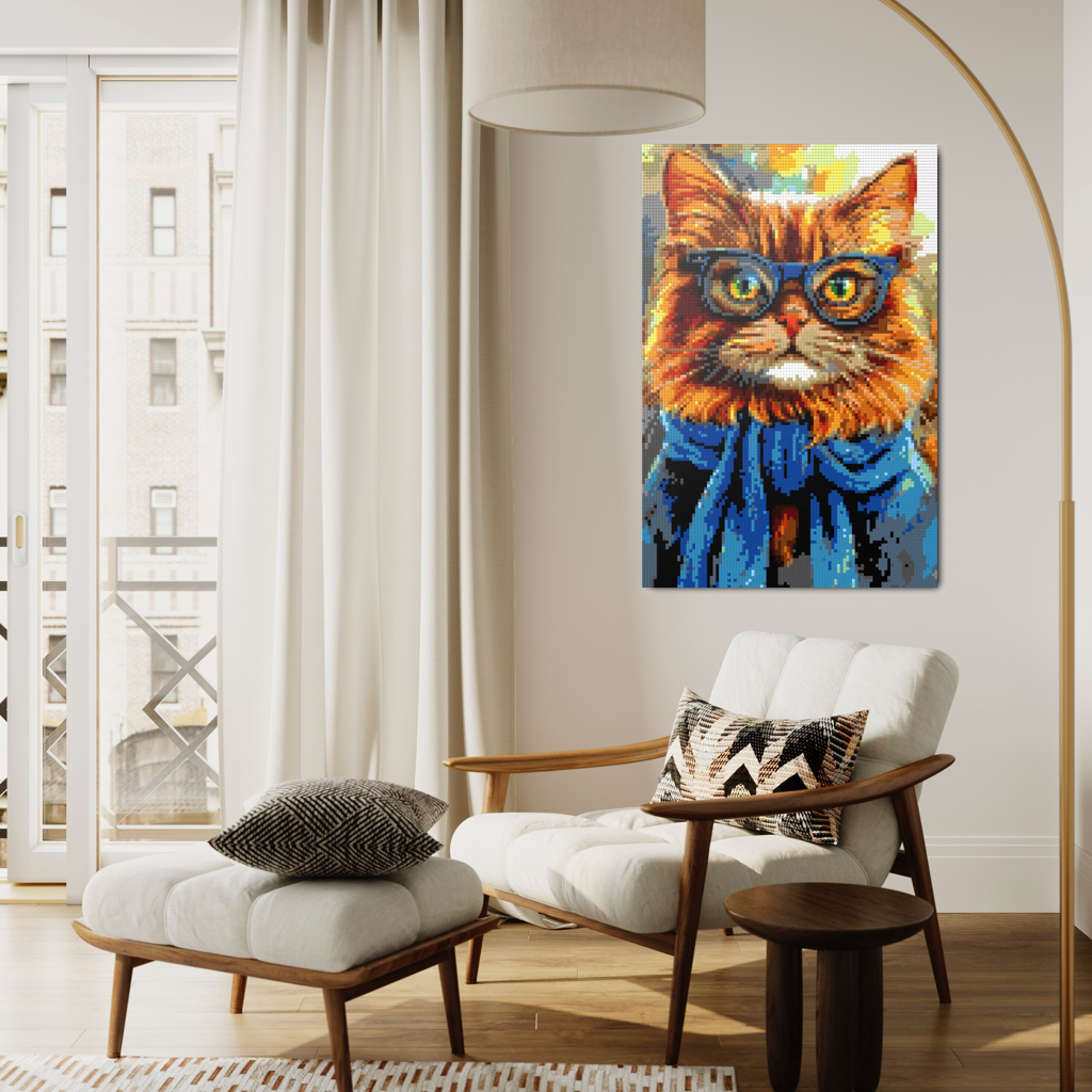 Hipster cat Simba mosaic