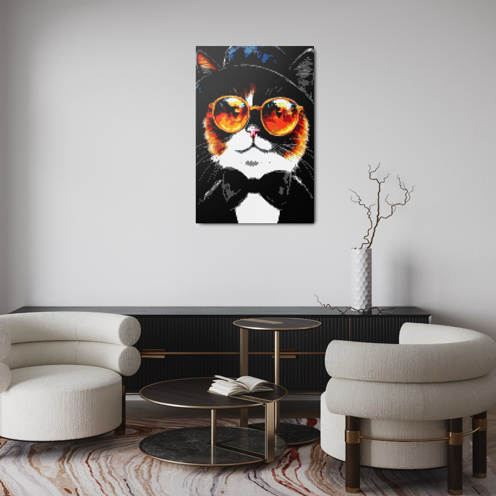 Hipster cat Ciri mosaic