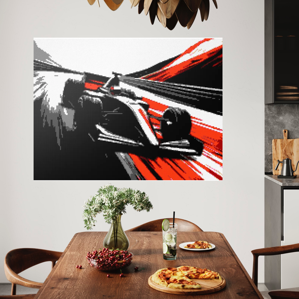 Car racing sport mosaic