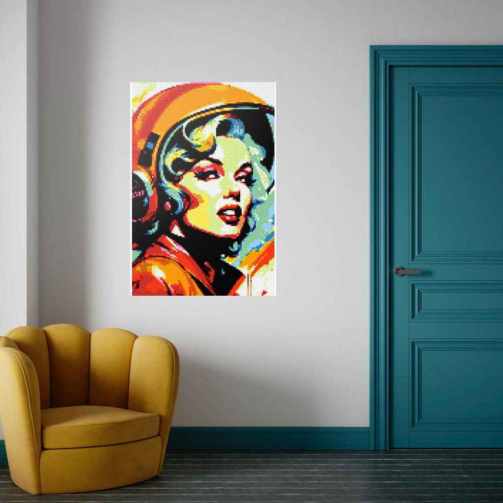 Marilyn with Helmet Mosaic Interpretatio