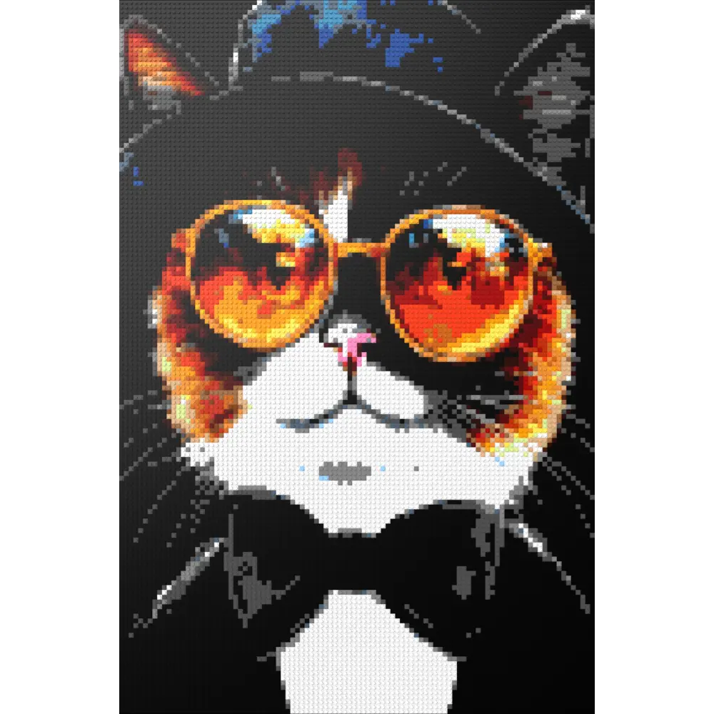 Hipster cat Ciri mosaic