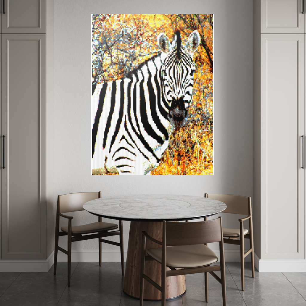 Side Portrait of an African Zebra