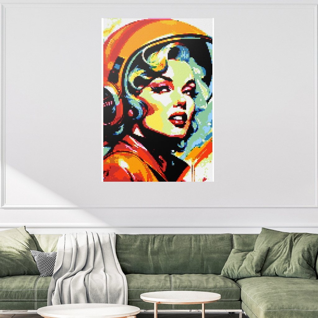 Marilyn with Helmet Mosaic Interpretatio