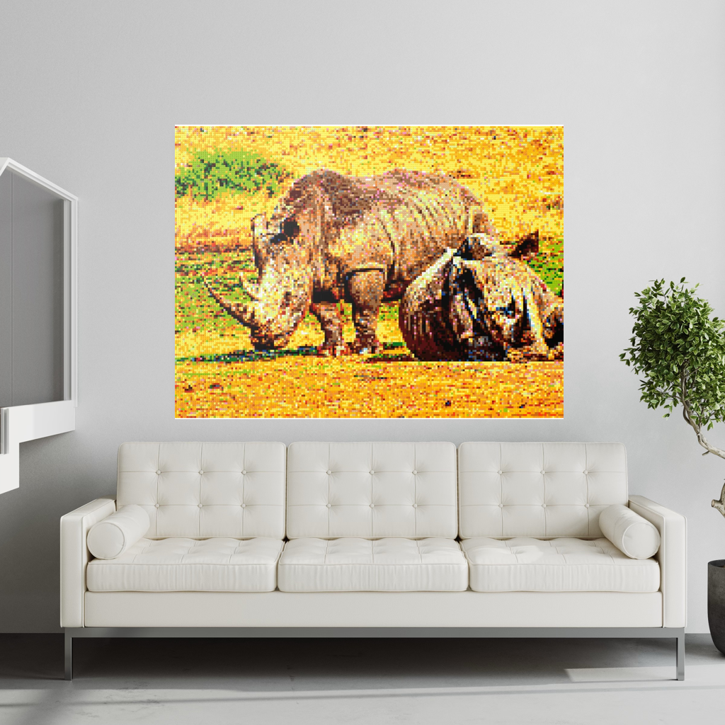 A pair of African rhinoceros in Southern Africa