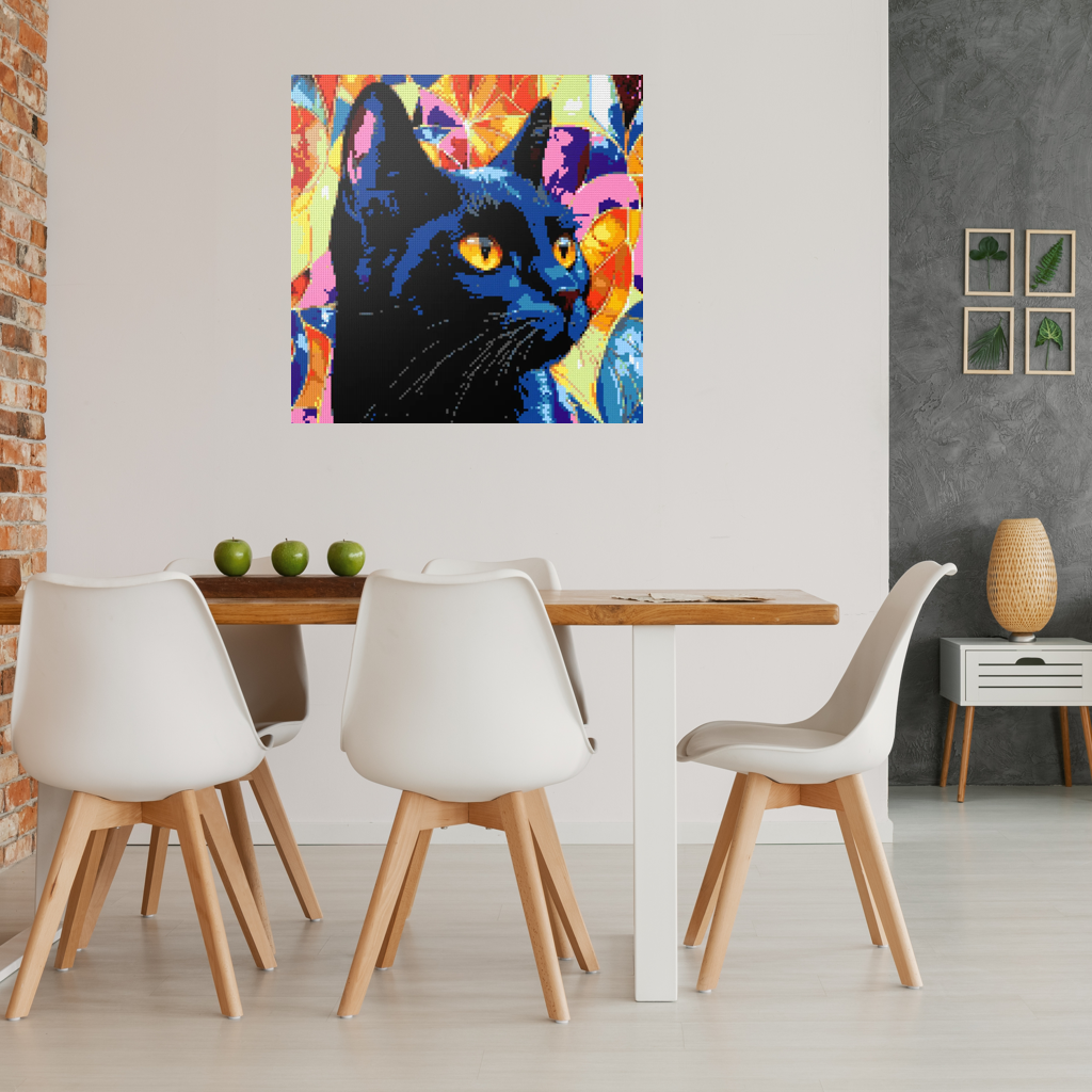 Black cat Rocky mosaic