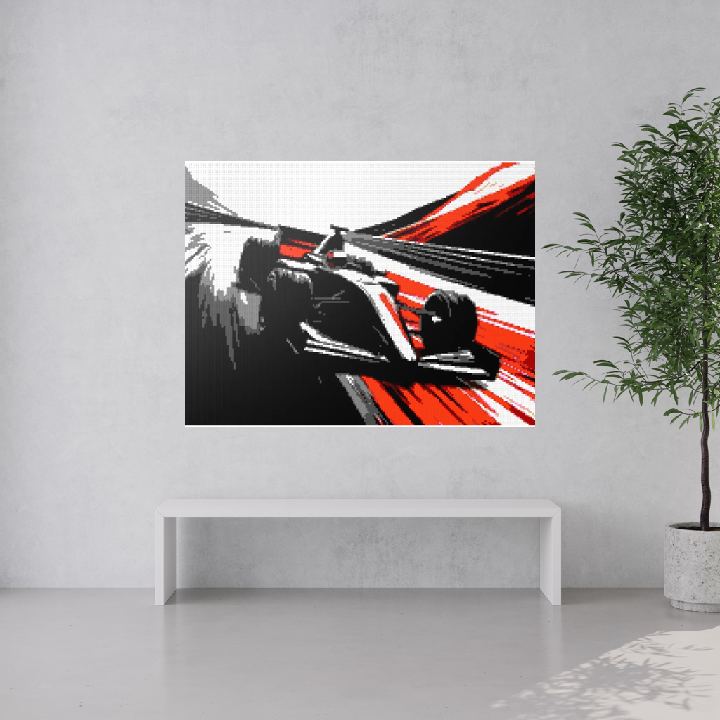 Car racing sport mosaic