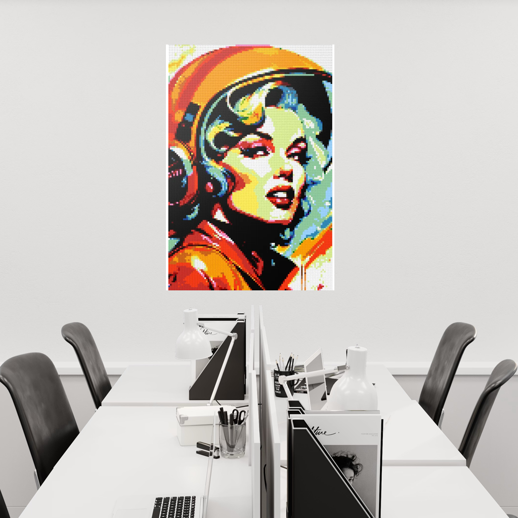 Marilyn with Helmet Mosaic Interpretatio