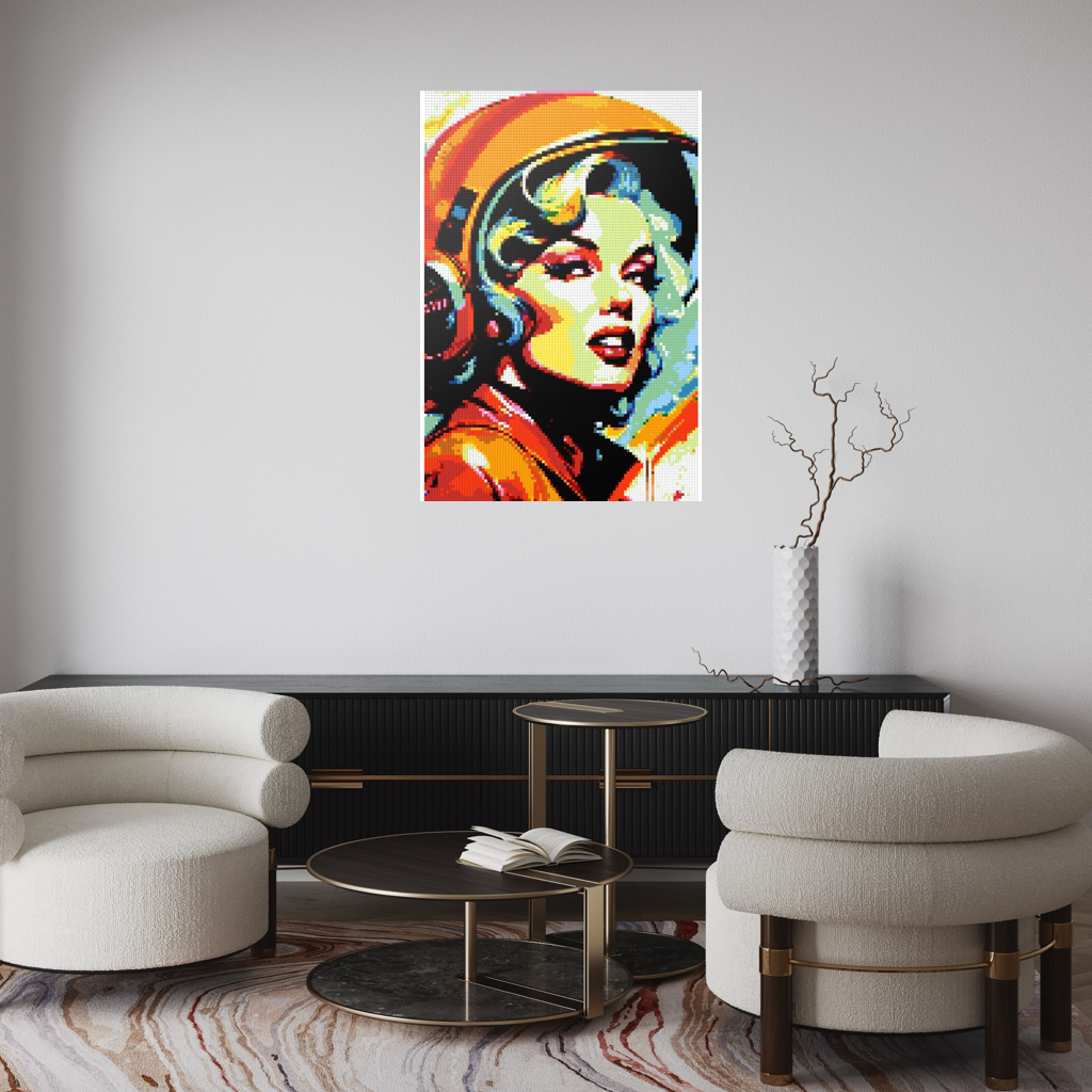 Marilyn with Helmet Mosaic Interpretatio