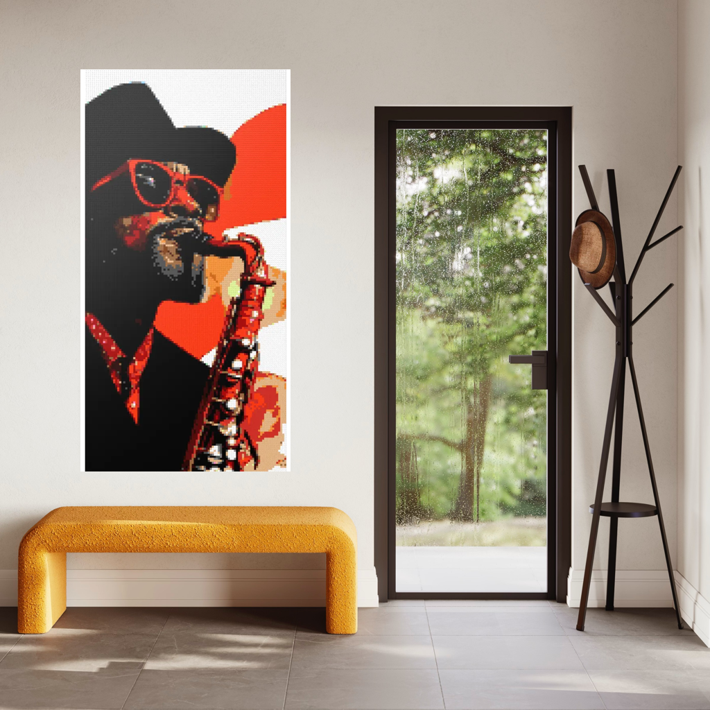 Saxophonist music mosaic
