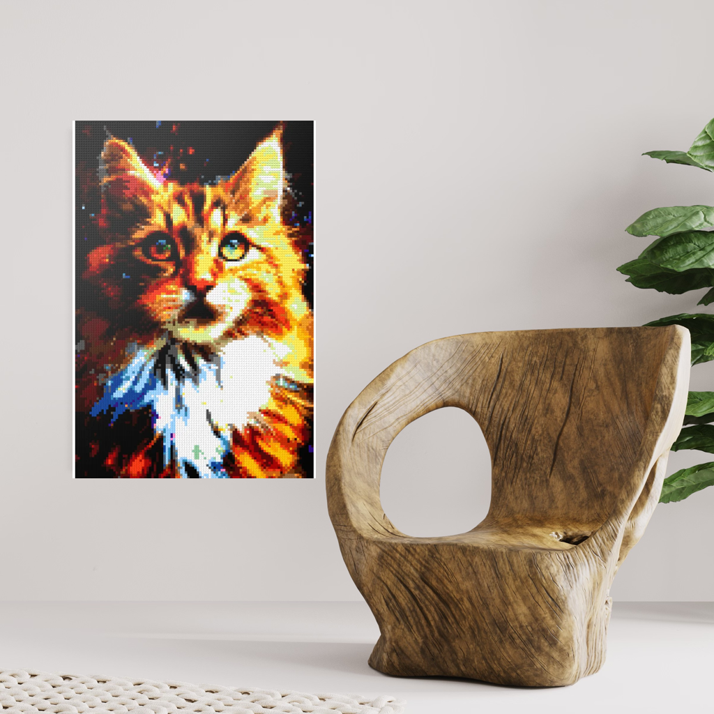 The big fluffy cat mosaic