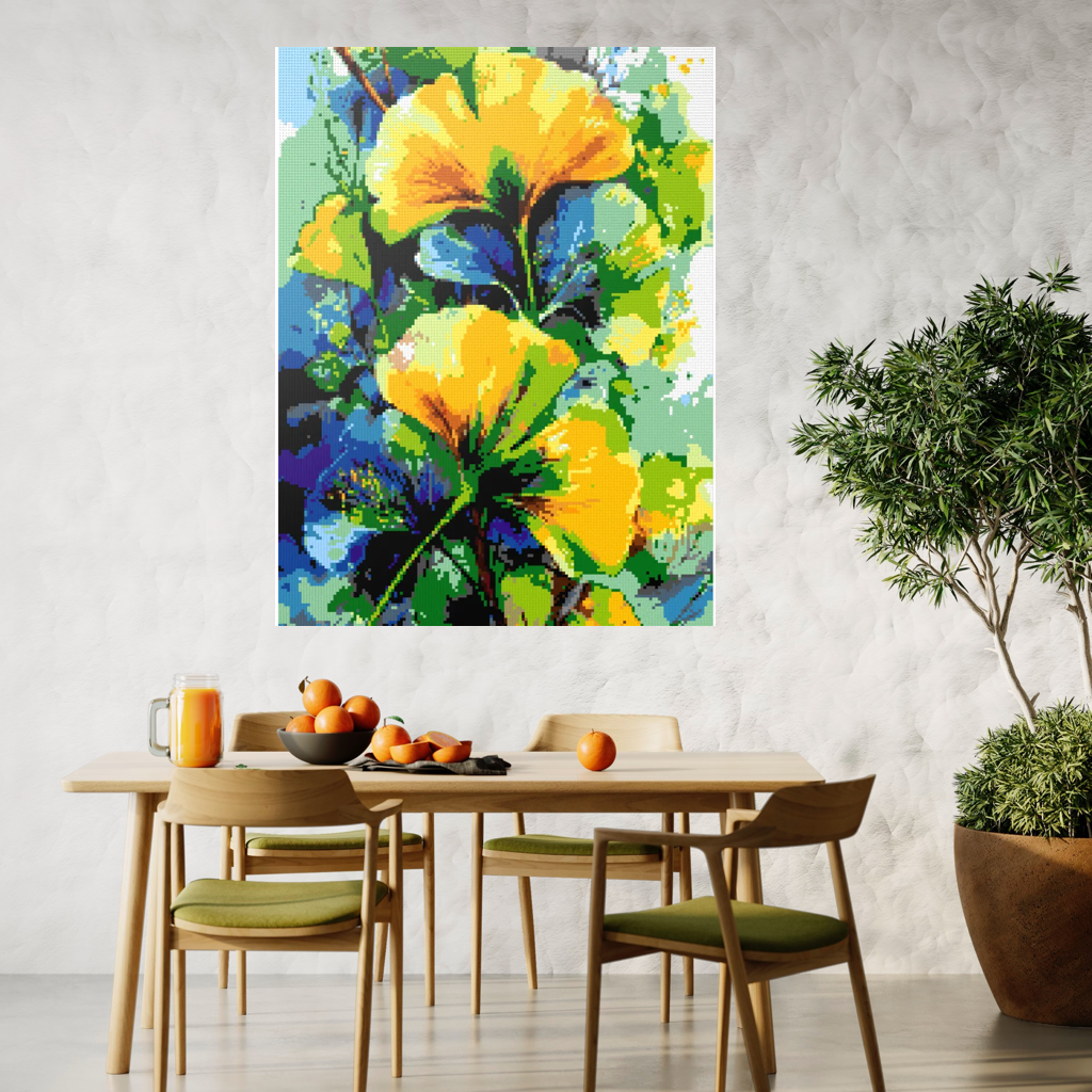 Ginkgo Biloba leaves Mosaic