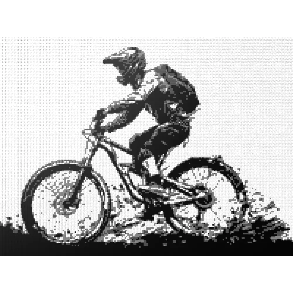 BMX biker sport art mosaics