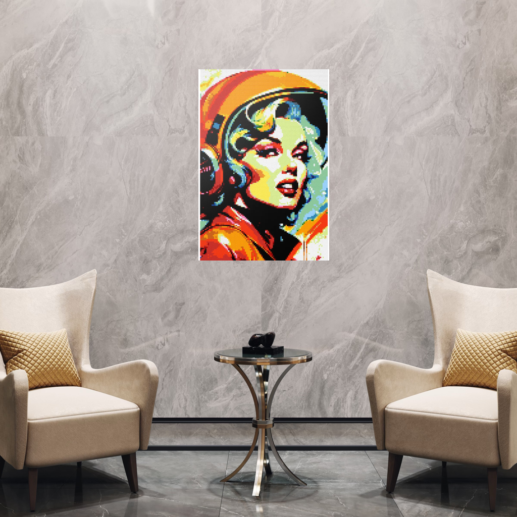 Marilyn with Helmet Mosaic Interpretatio