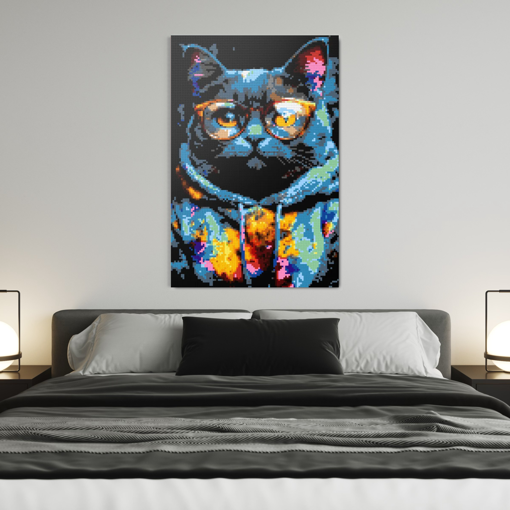 Hipster cat Tom mosaic