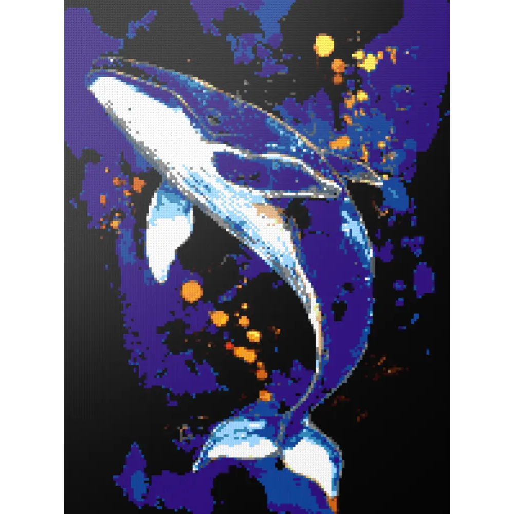 A whale in the depths of the ocean mosaic