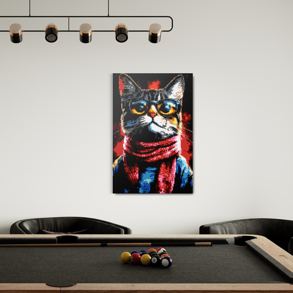 Hipster cat John mosaic