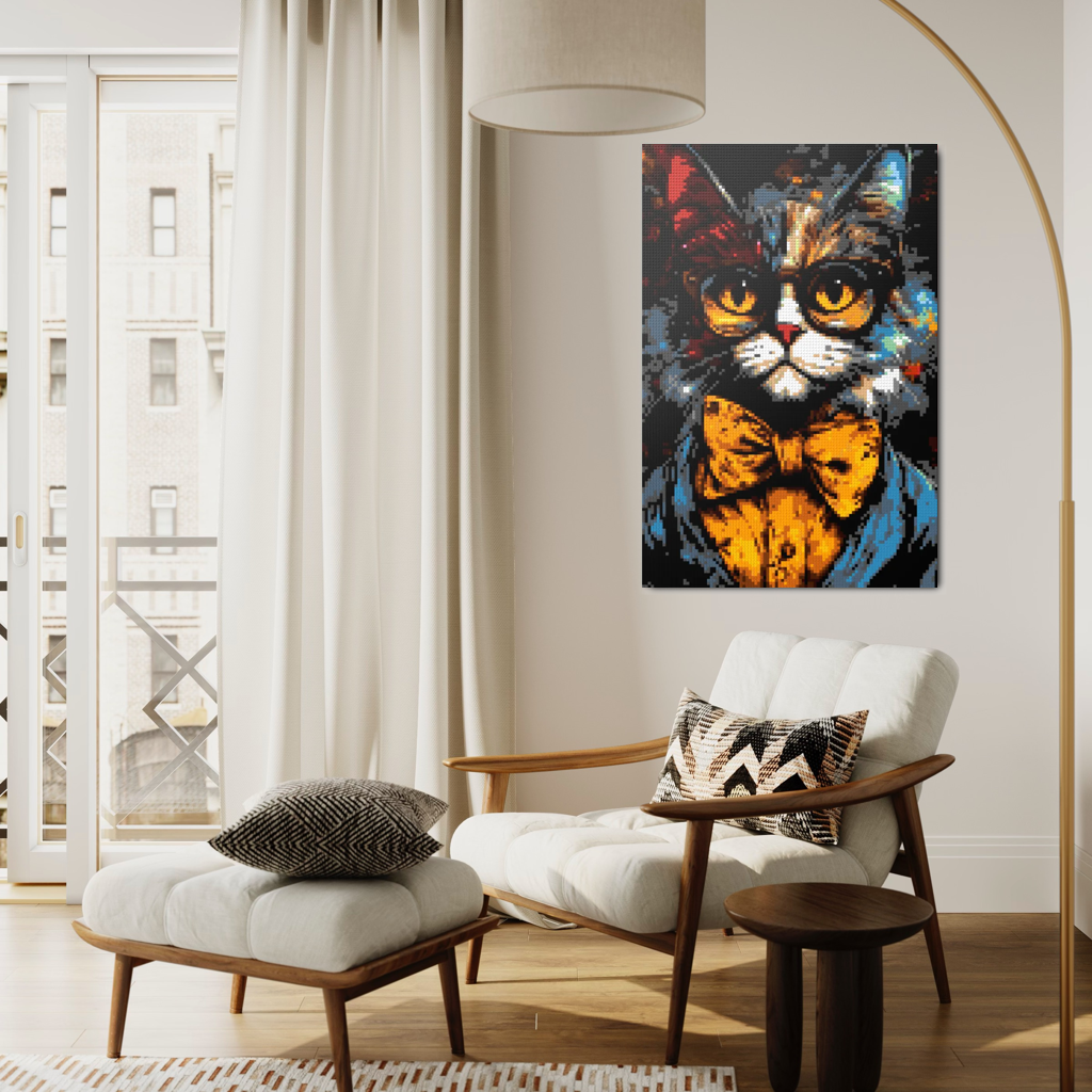 Hipster cat Bob mosaic