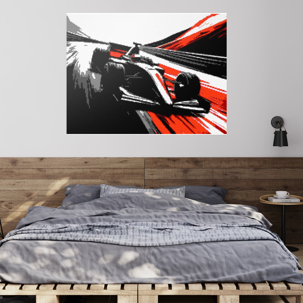 Car racing sport mosaic