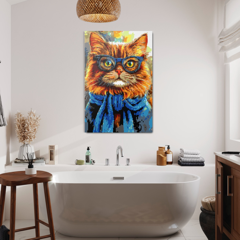 Hipster cat Simba mosaic
