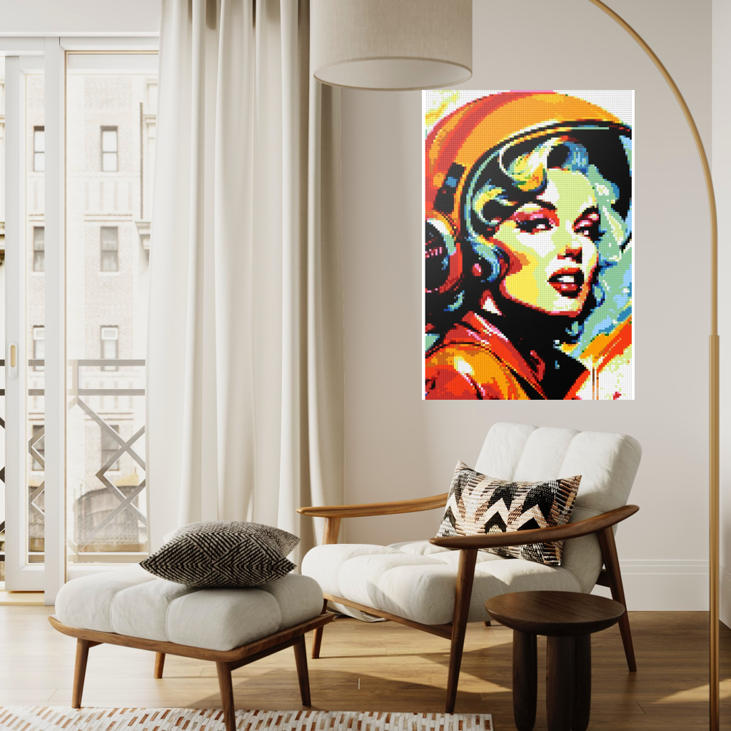 Marilyn with Helmet Mosaic Interpretatio