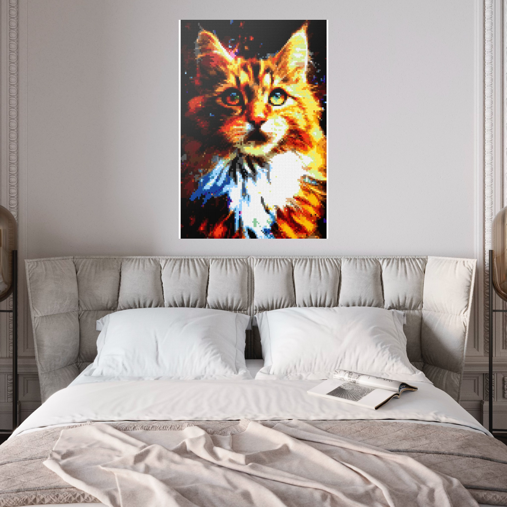 The big fluffy cat mosaic