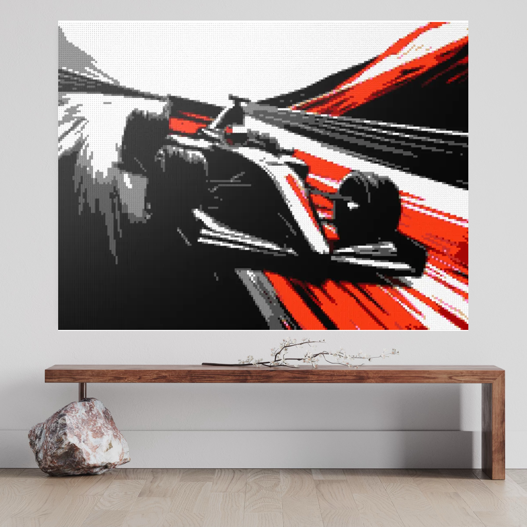 Car racing sport mosaic