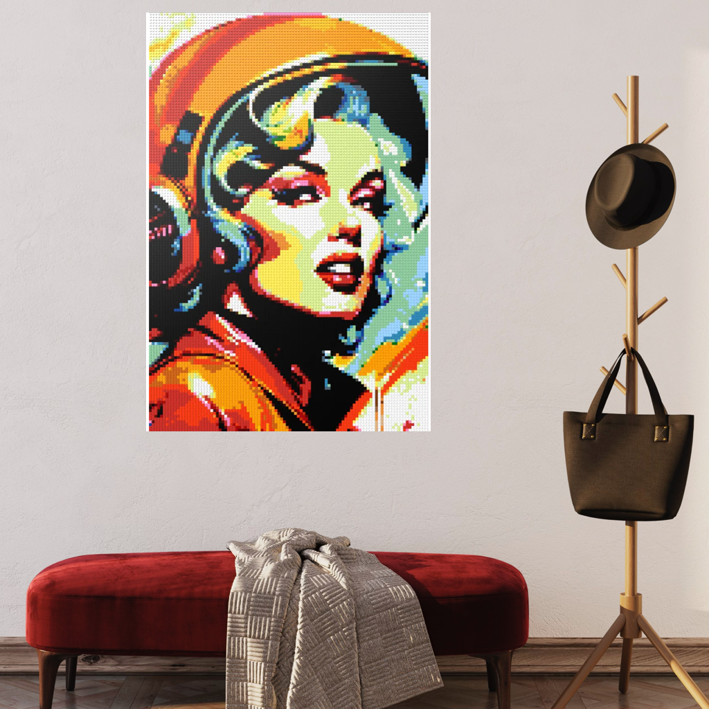 Marilyn with Helmet Mosaic Interpretatio