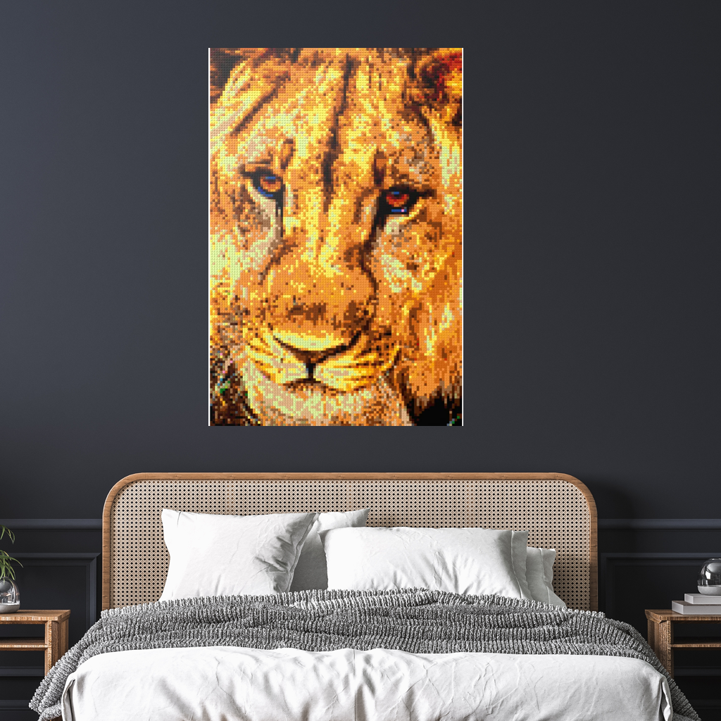 African Male Lion Closeup Portrait