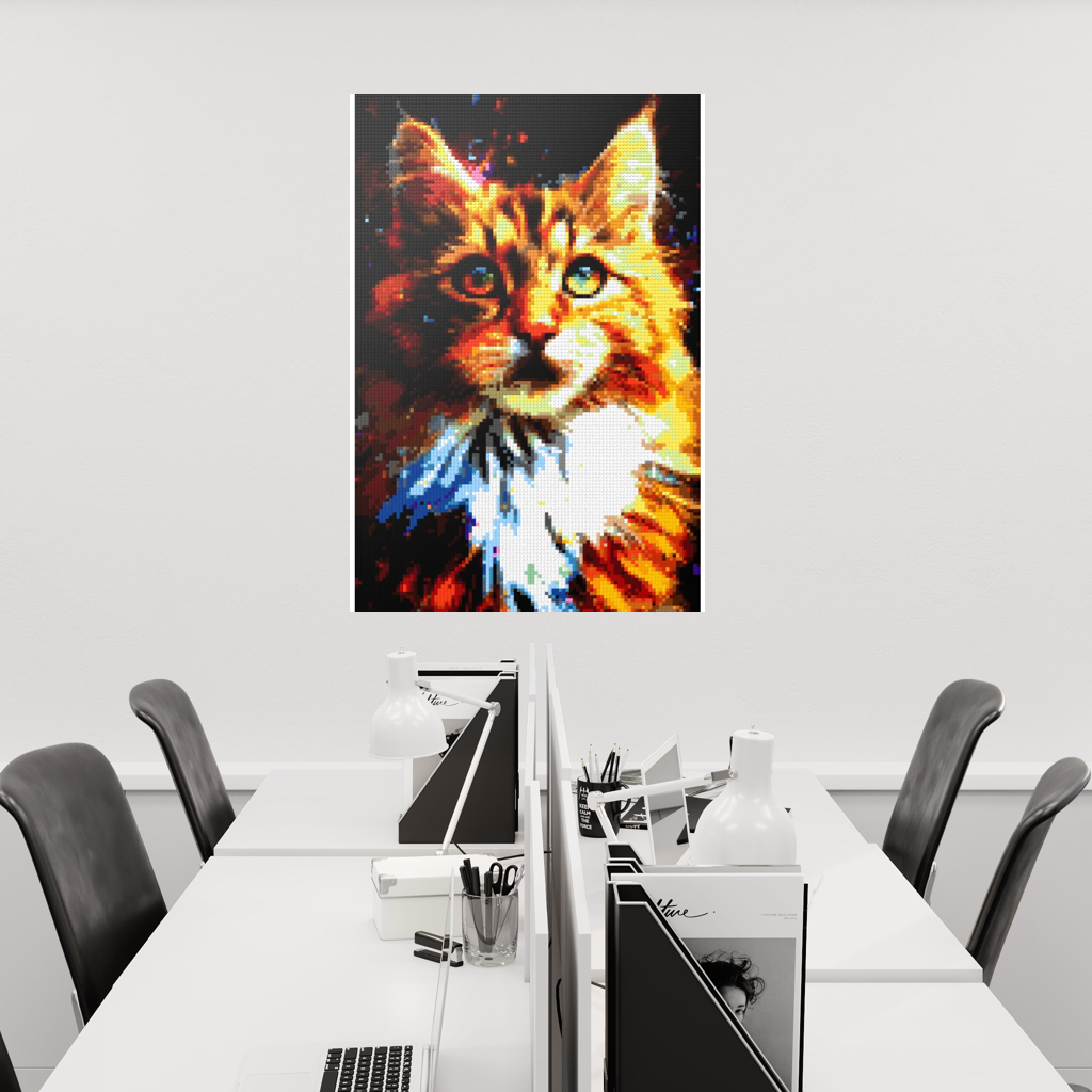 The big fluffy cat mosaic