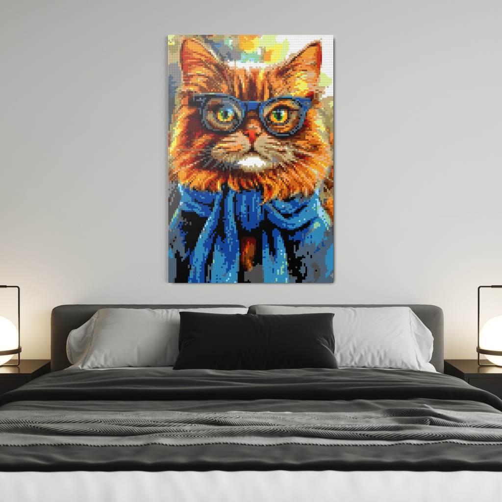 Hipster cat Simba mosaic