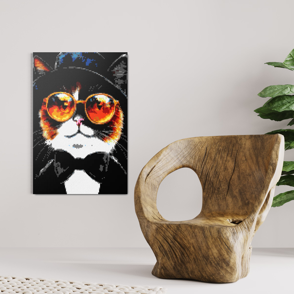 Hipster cat Ciri mosaic