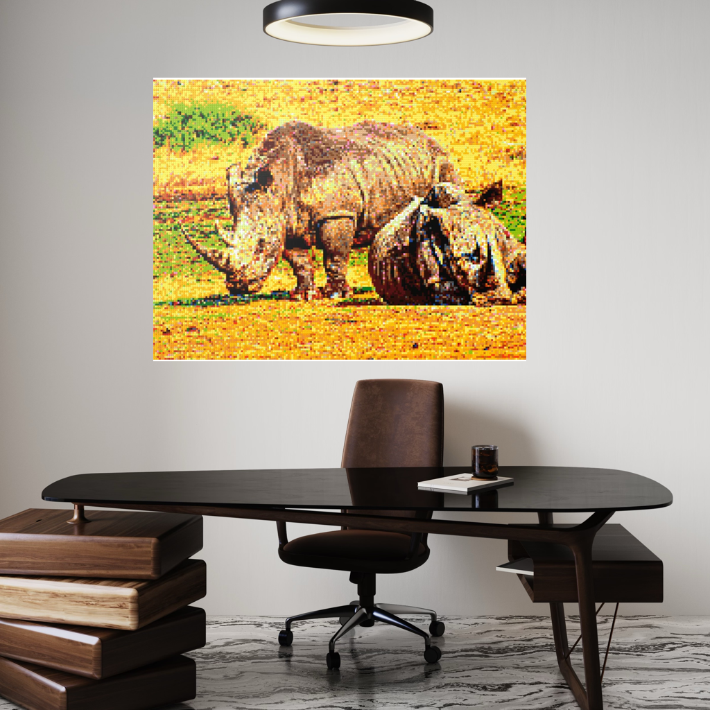 A pair of African rhinoceros in Southern Africa