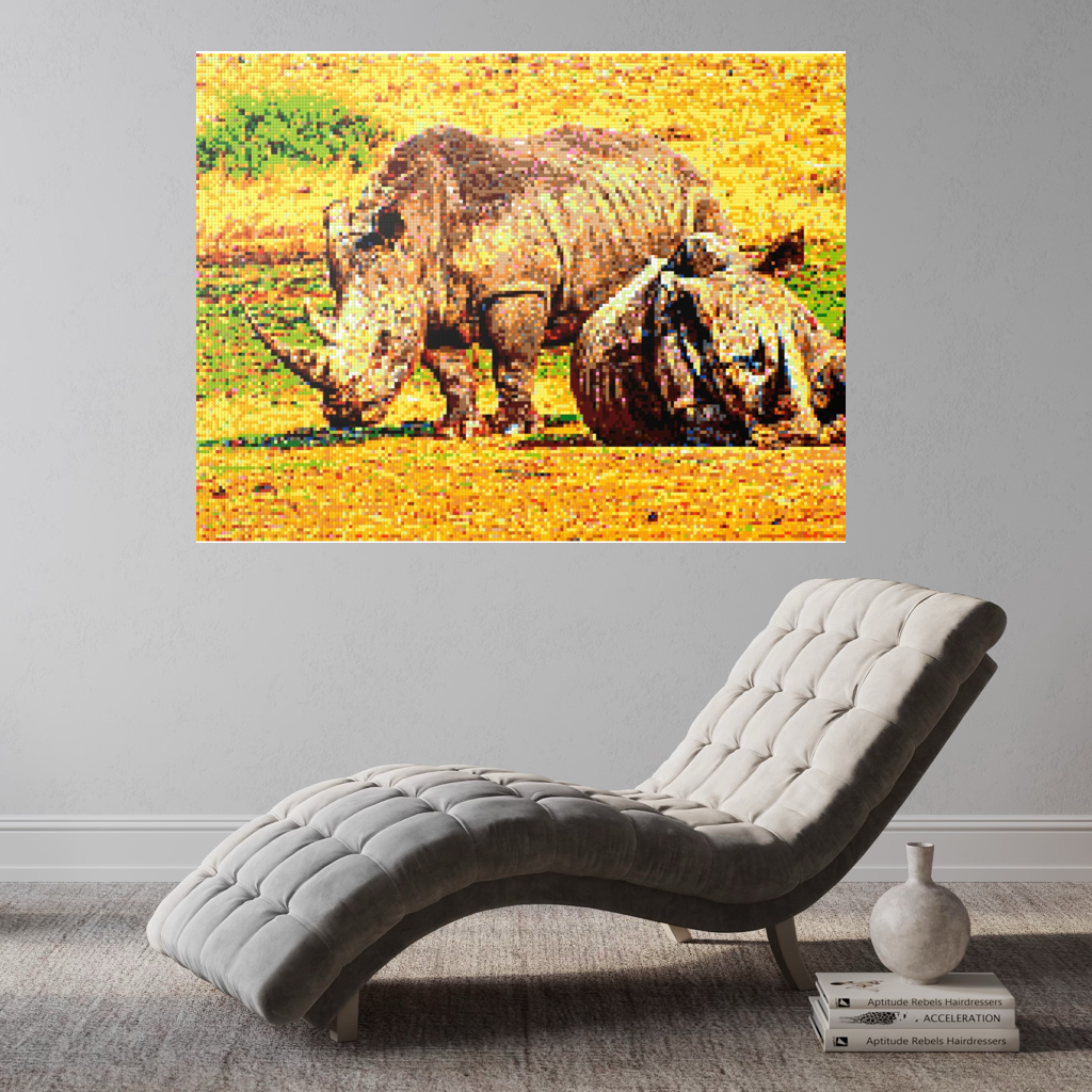 A pair of African rhinoceros in Southern Africa