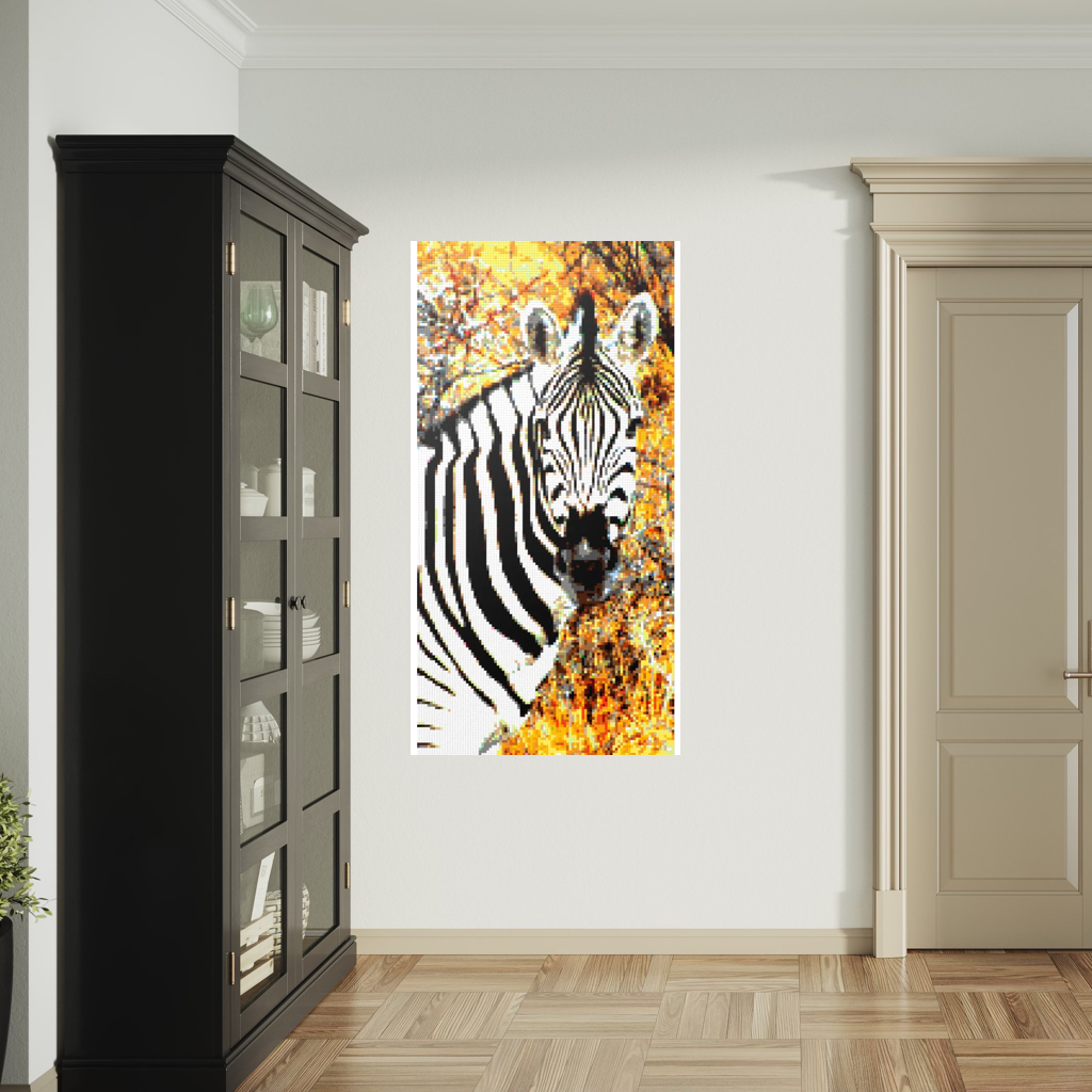 Side Portrait of an African Zebra
