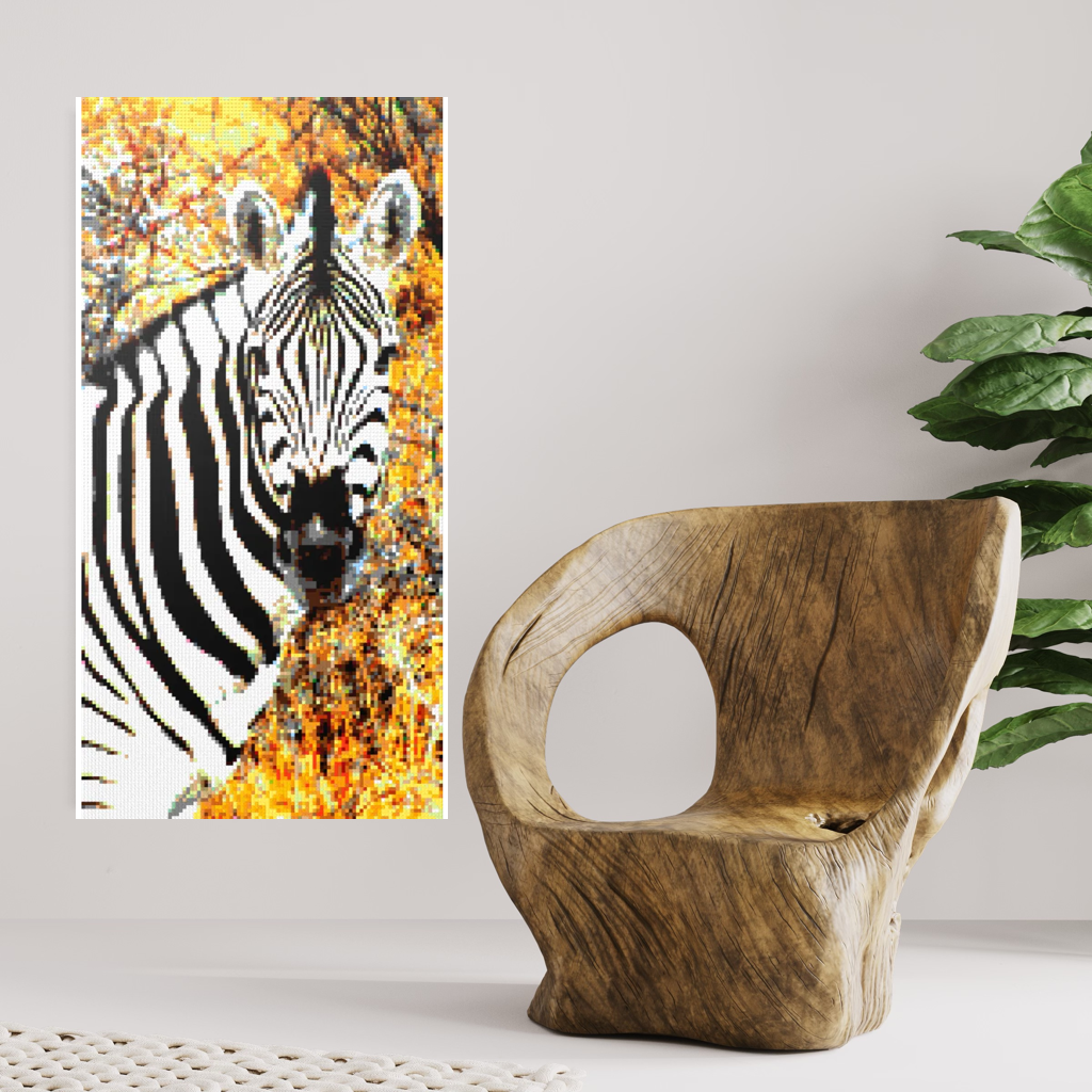 Side Portrait of an African Zebra