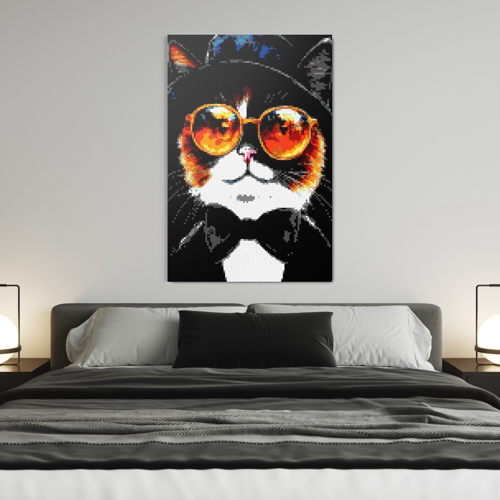 Hipster cat Ciri mosaic