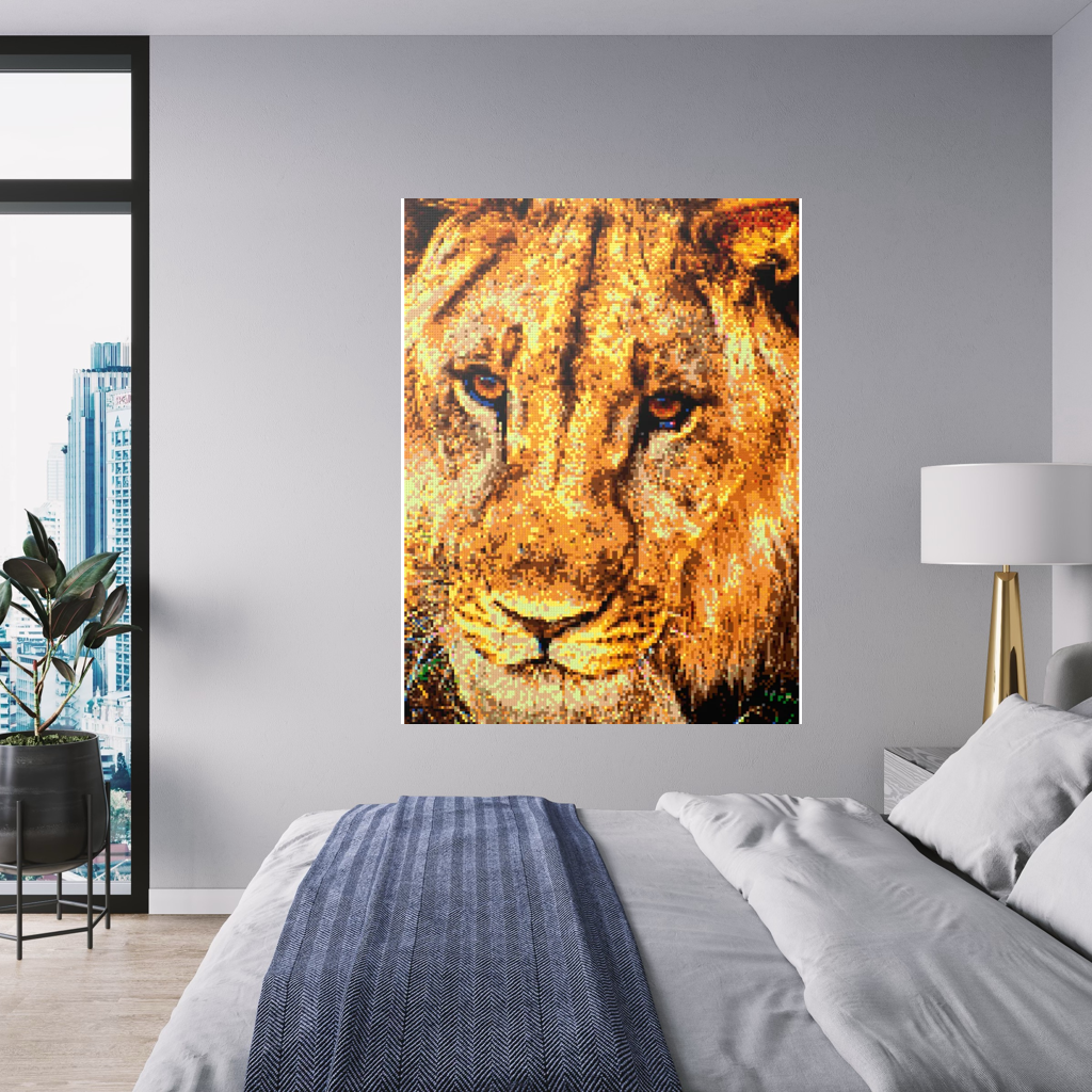 Male African Lion Closeup Portrait Large