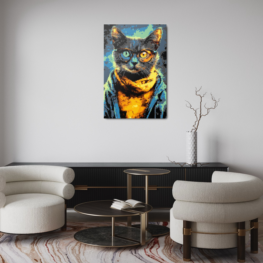 Hipster cat Kliff mosaic